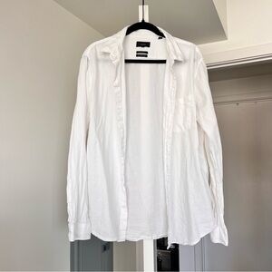 Vince Made In Italy Women's Classic Fit White Button-down Top- L
